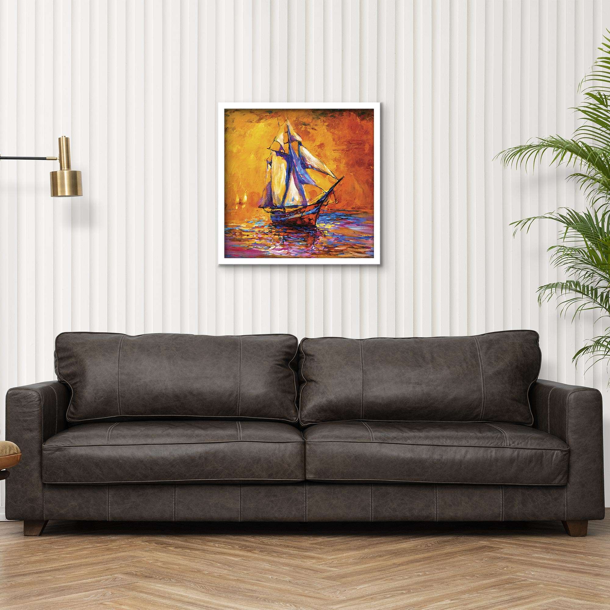 ArtX Sail Boat Oil on Canvas Wall Painting For Living Room ArtX