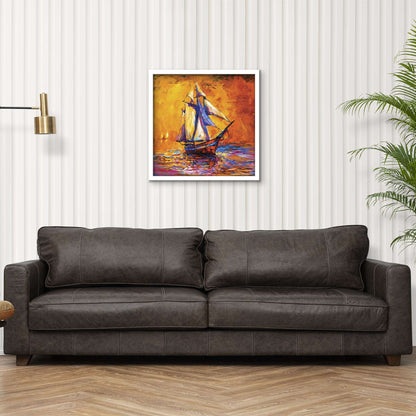 ArtX Sail Boat Oil on Canvas Wall Painting For Living Room