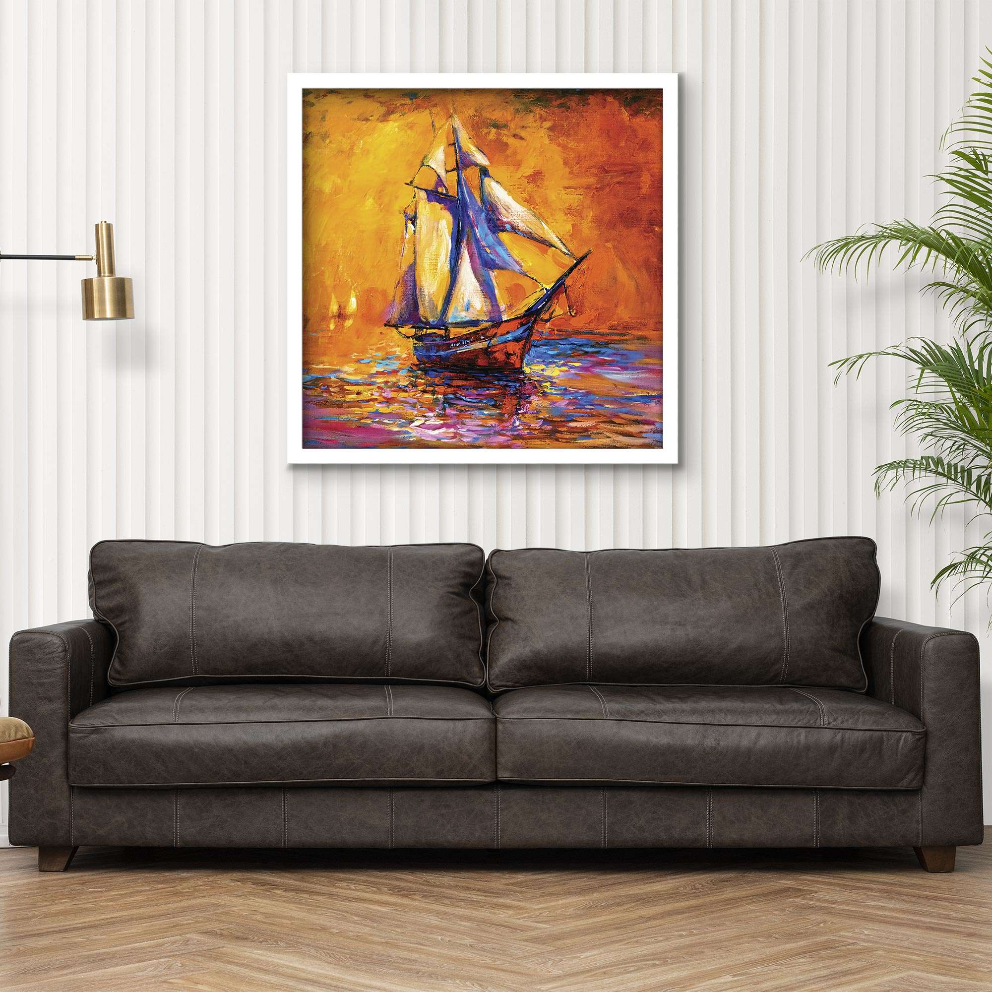 ArtX Sail Boat Oil on Canvas Wall Painting For Living Room ArtX