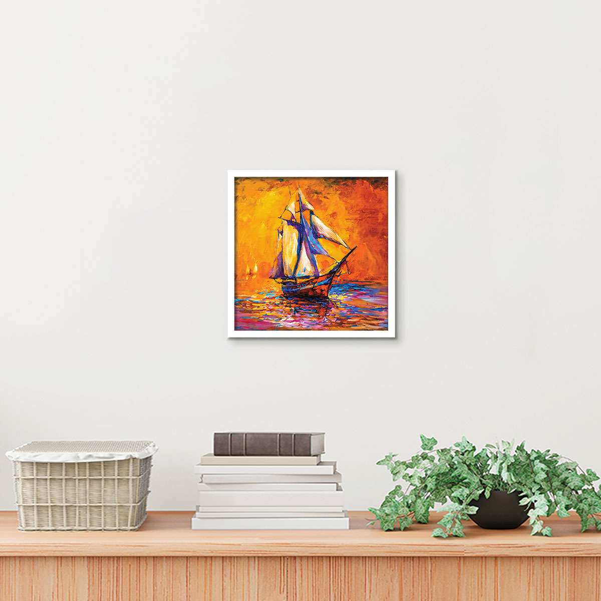 ArtX Sail Boat Oil on Canvas Wall Painting For Living Room ArtX