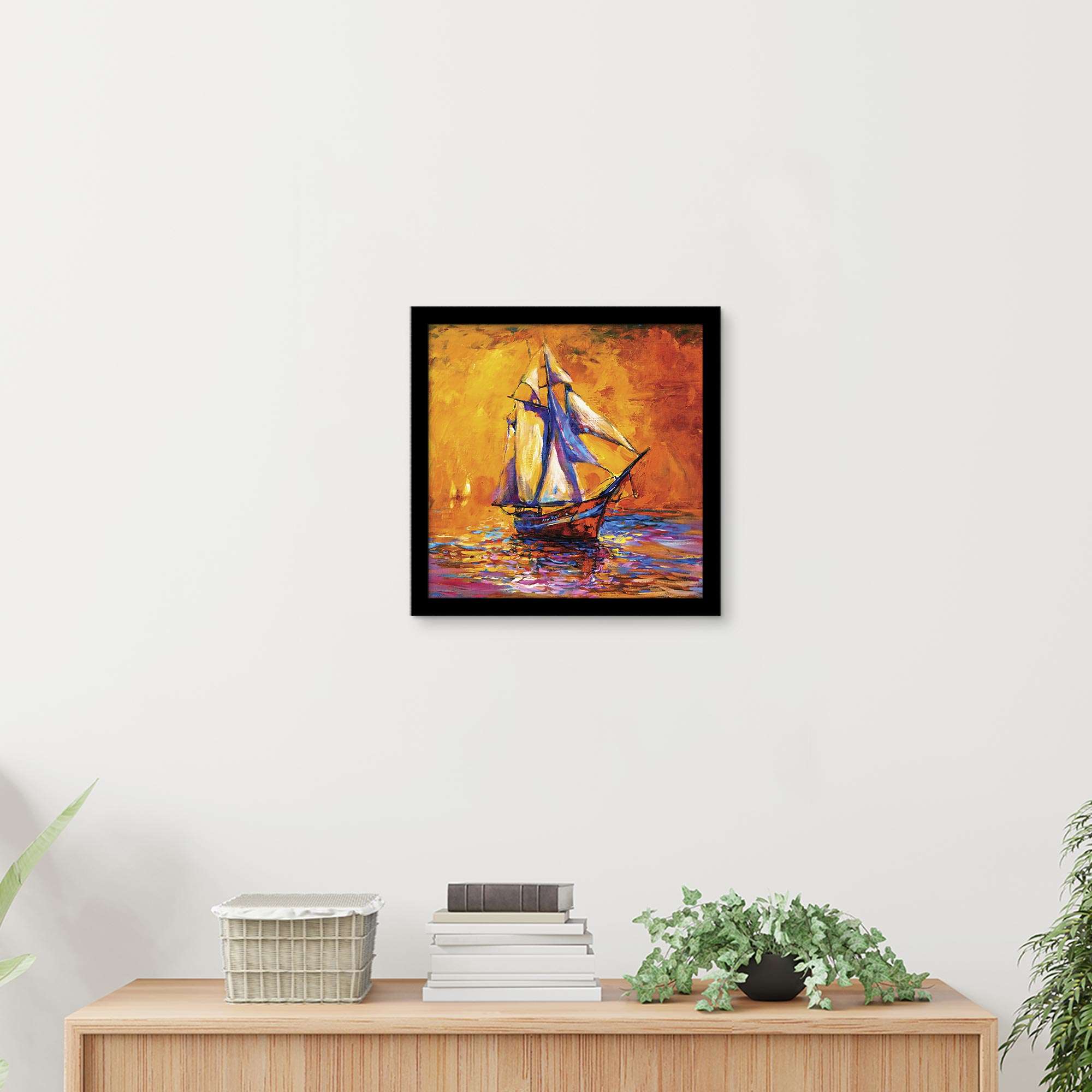 ArtX Sail Boat Oil on Canvas Wall Painting For Living Room ArtX