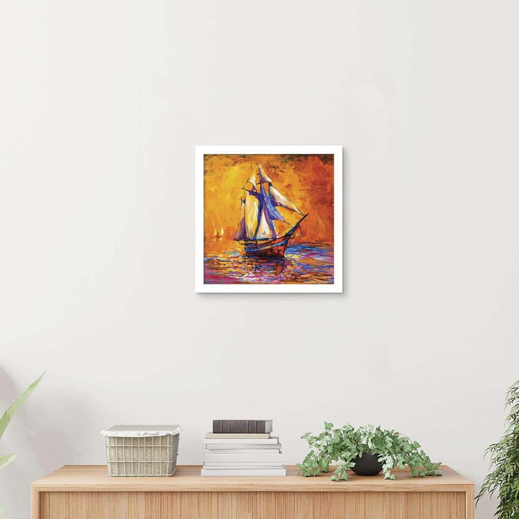 ArtX Sail Boat Oil on Canvas Wall Painting For Living Room ArtX
