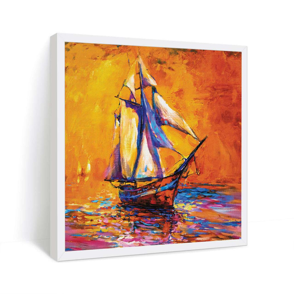 ArtX Sail Boat Oil on Canvas Wall Painting For Living Room ArtX