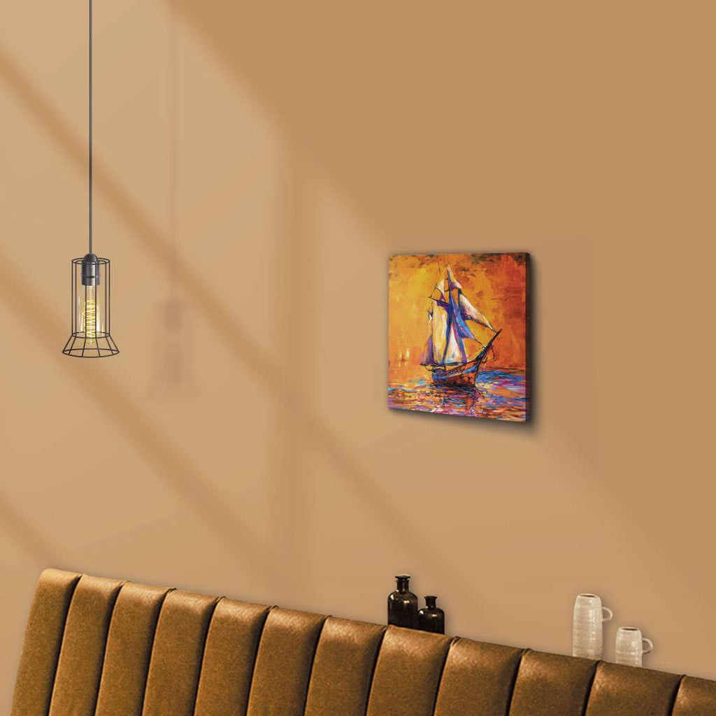 ArtX Sail Boat Oil on Canvas Wall Painting For Living Room ArtX