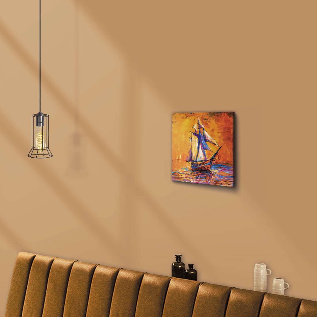 ArtX Sail Boat Oil on Canvas Wall Painting For Living Room ArtX