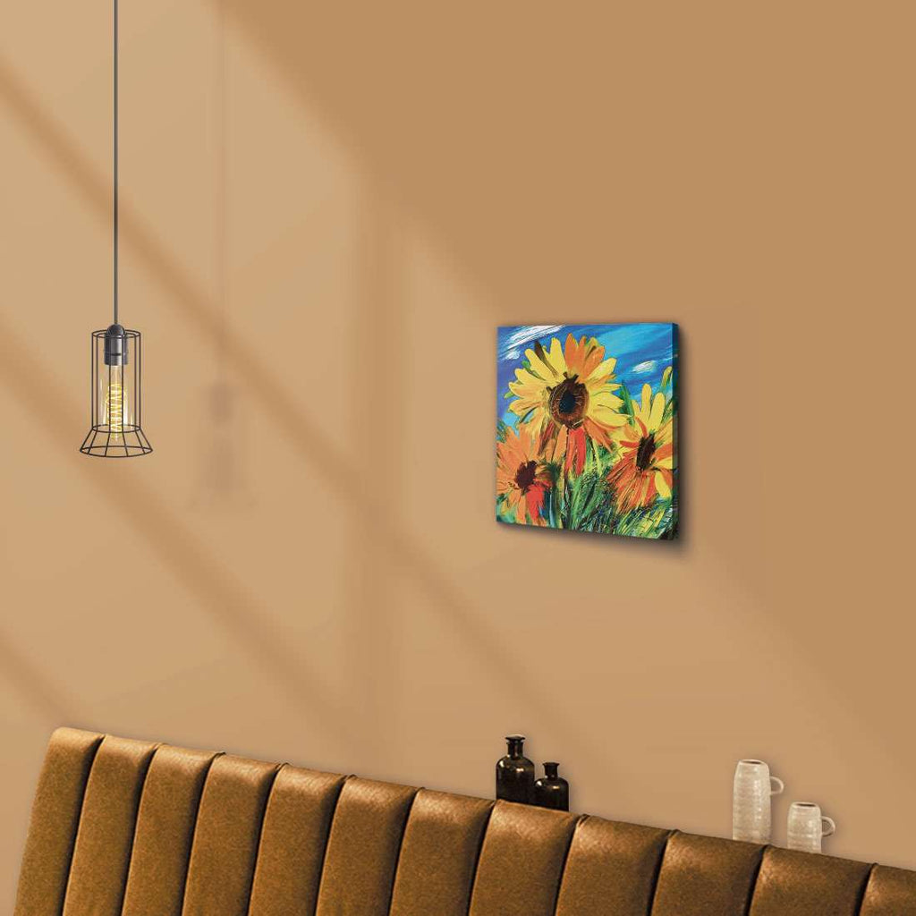 ArtX Sunflower Floral Canvas Wall Painting For Living Room ArtX