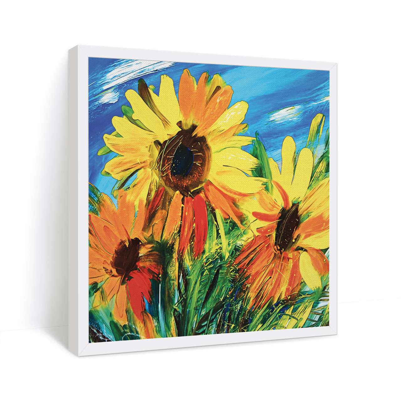 ArtX Sunflower Floral Canvas Wall Painting For Living Room ArtX