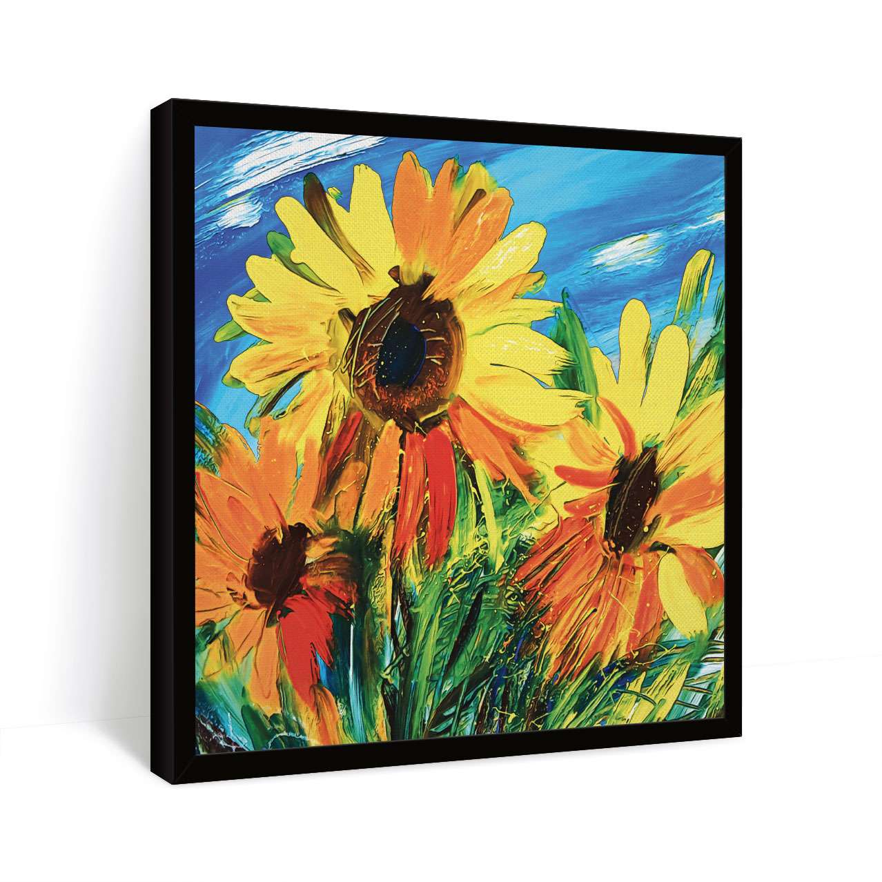 ArtX Sunflower Floral Canvas Wall Painting For Living Room ArtX