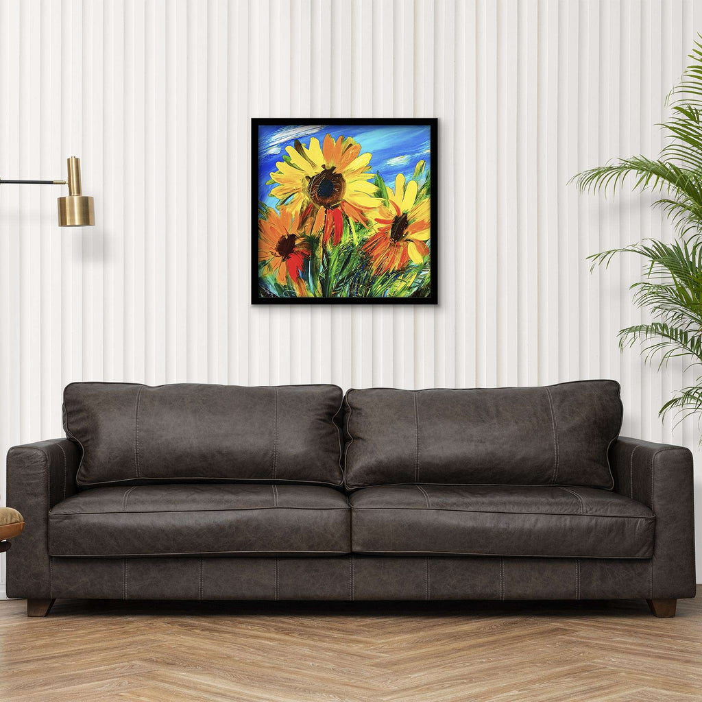 ArtX Sunflower Floral Canvas Wall Painting For Living Room ArtX