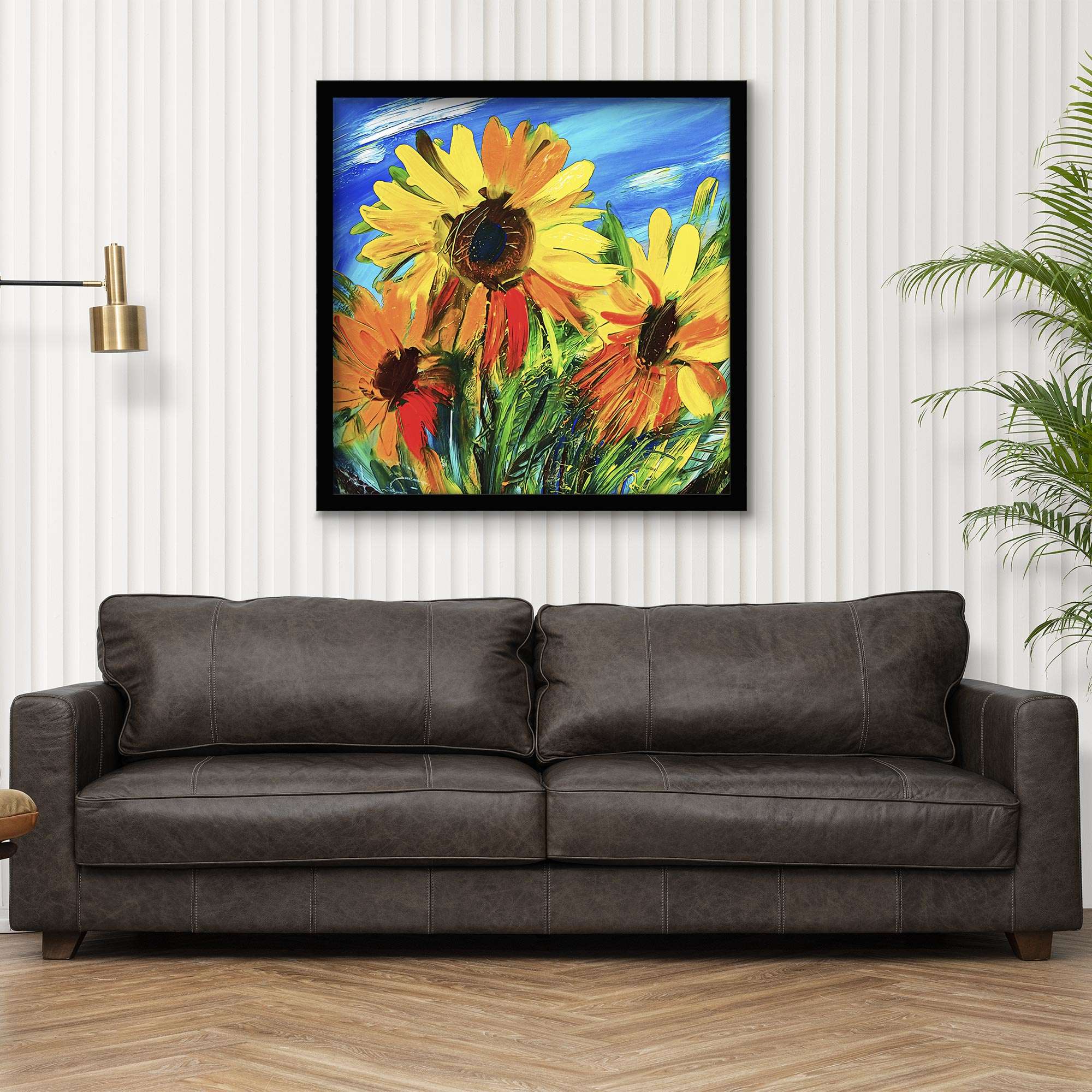 ArtX Sunflower Floral Canvas Wall Painting For Living Room ArtX