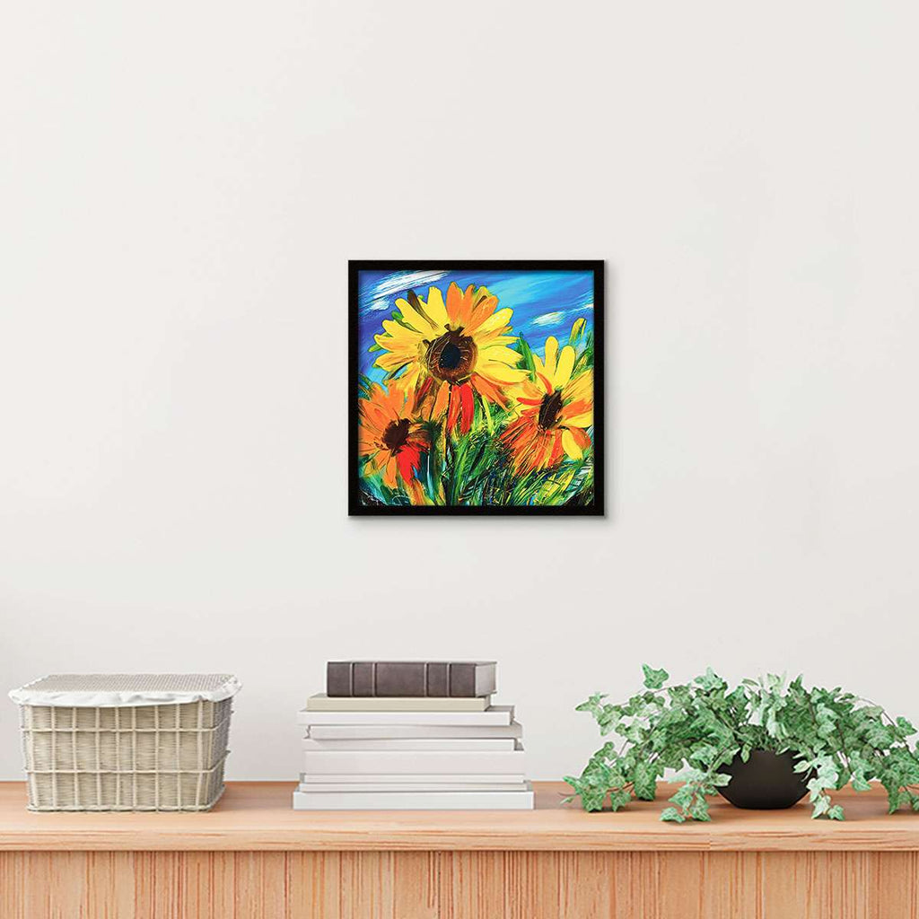 ArtX Sunflower Floral Canvas Wall Painting For Living Room ArtX