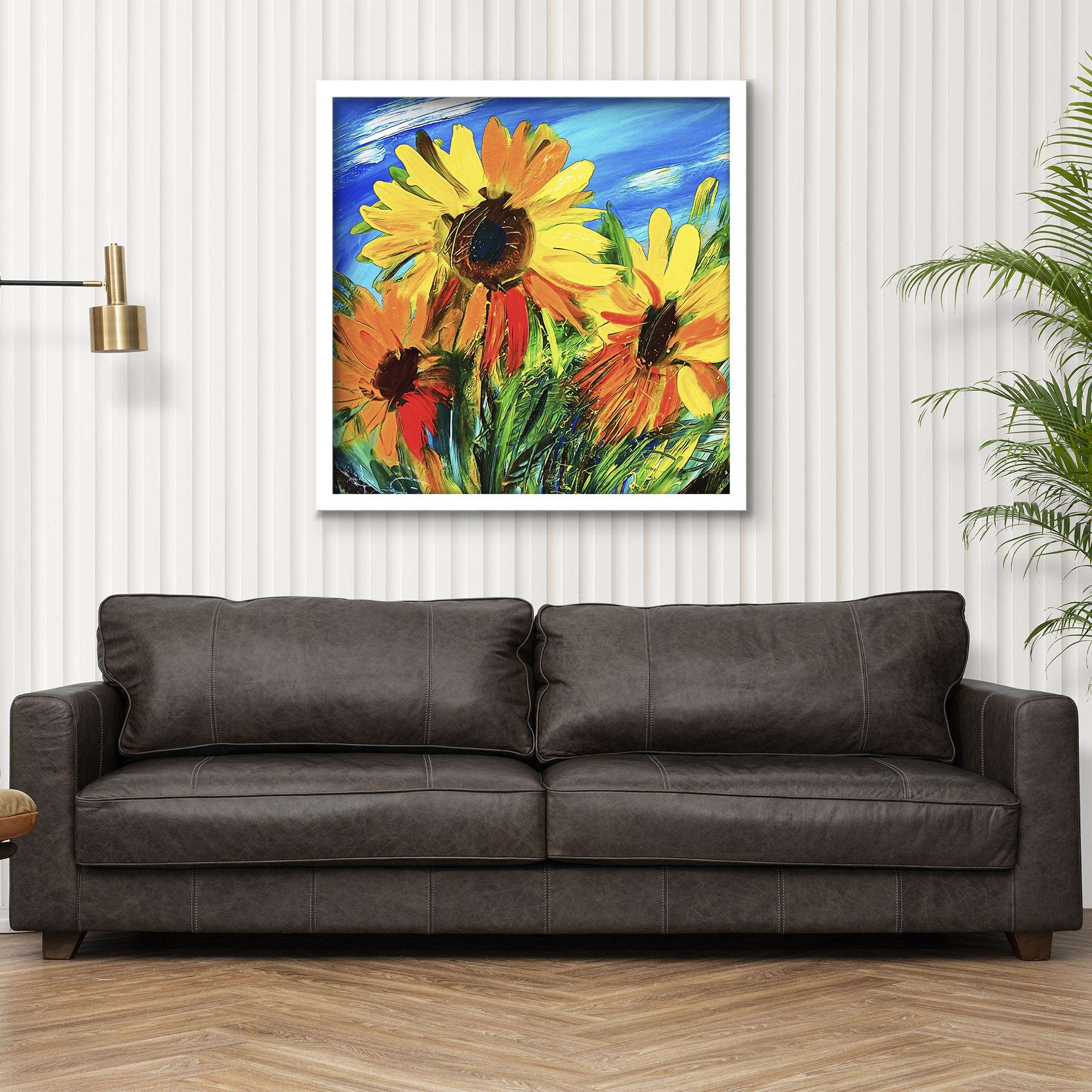 ArtX Sunflower Floral Canvas Wall Painting For Living Room ArtX