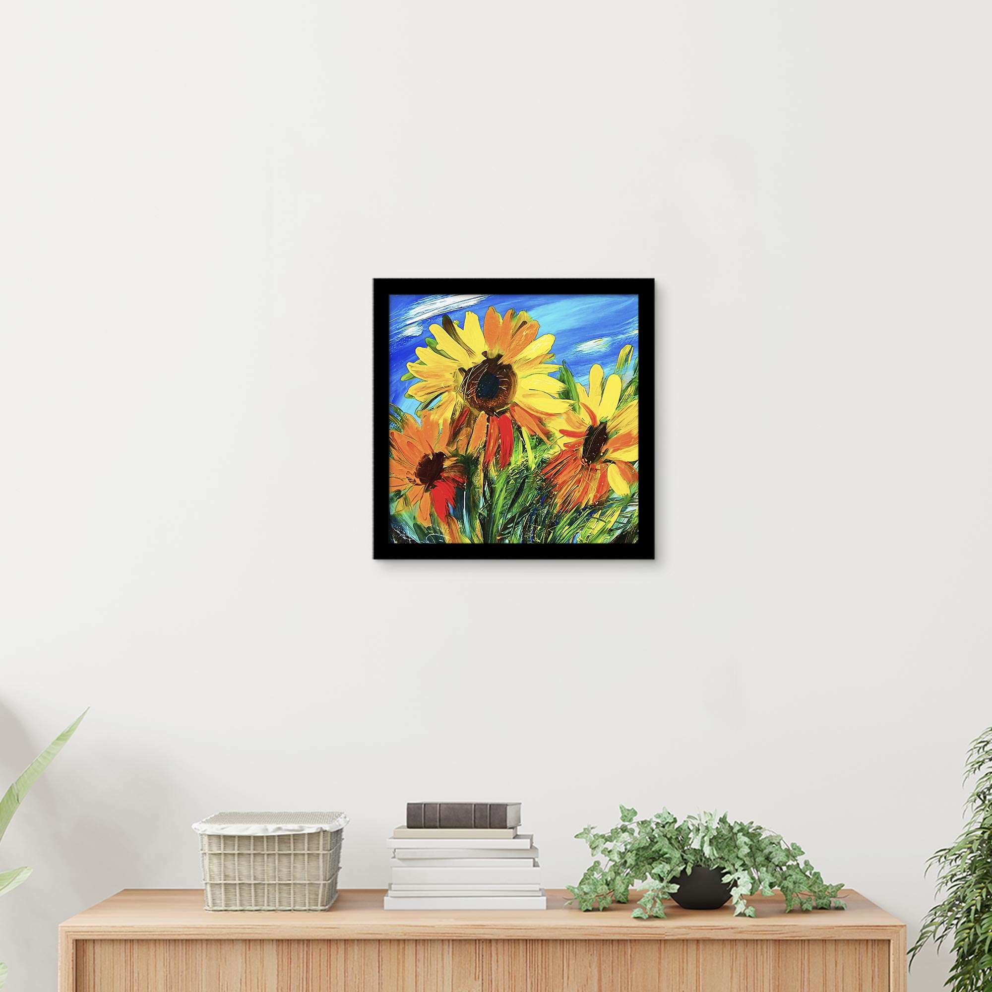 ArtX Sunflower Floral Canvas Wall Painting For Living Room ArtX
