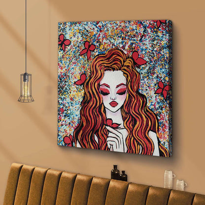 ArtX Enchanting Girl Abstract Canvas Wall Painting For Living Room and Wall Decoration
