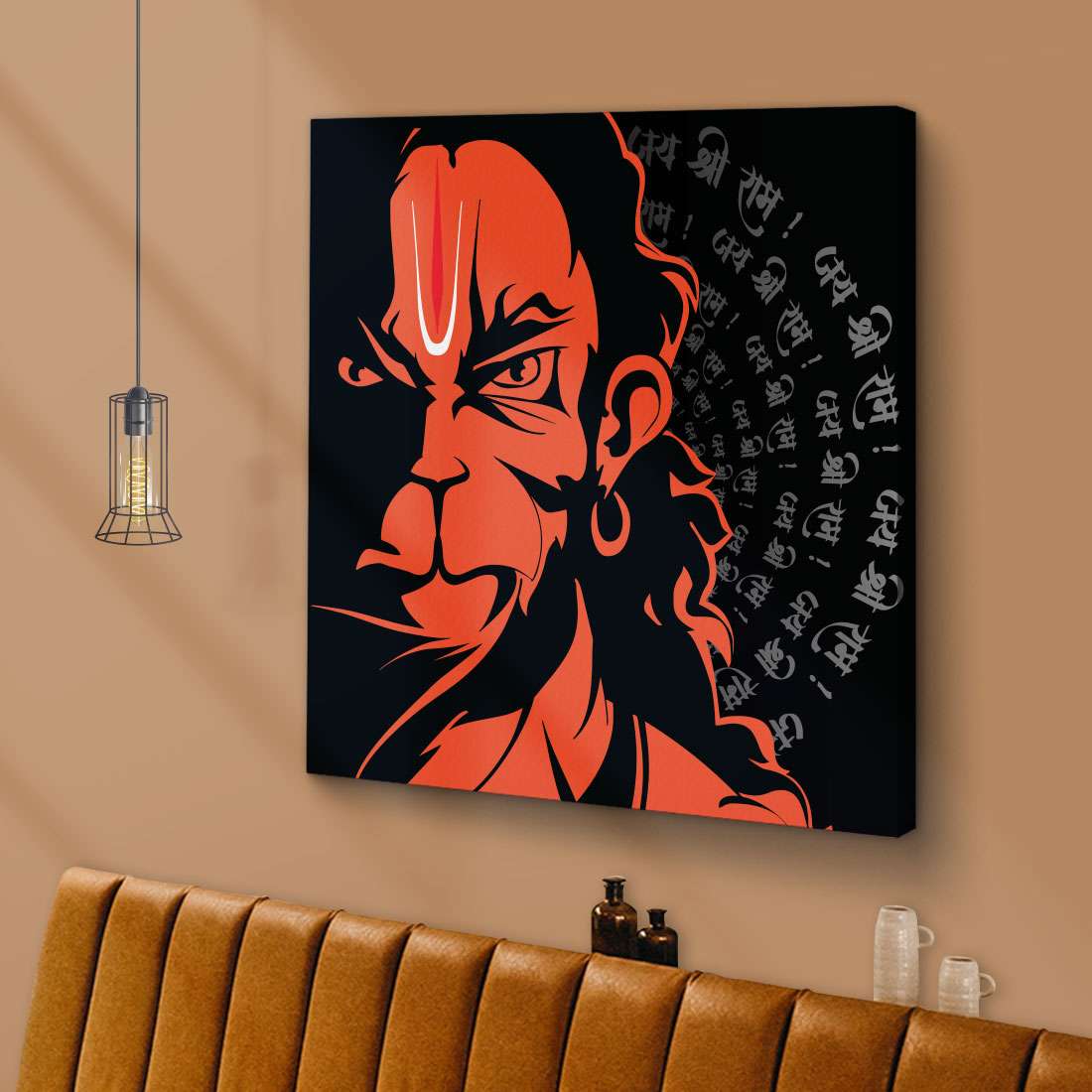 ArtX Lord Hanuman Jai Shri Ram Wall Painting For Living Room ArtX