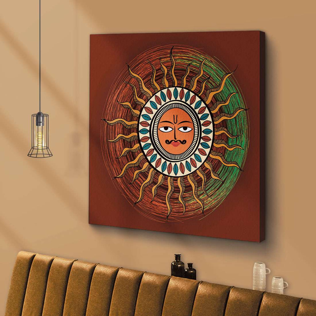 ArtX Madhubani Sun Painting For Wall Decoration, Wall Painting For Living Room ArtX