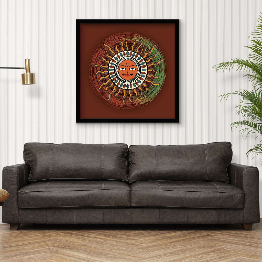 ArtX Madhubani Sun Painting For Wall Decoration, Wall Painting For Living Room ArtX