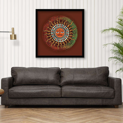 ArtX Madhubani Sun Painting For Wall Decoration, Wall Painting For Living Room
