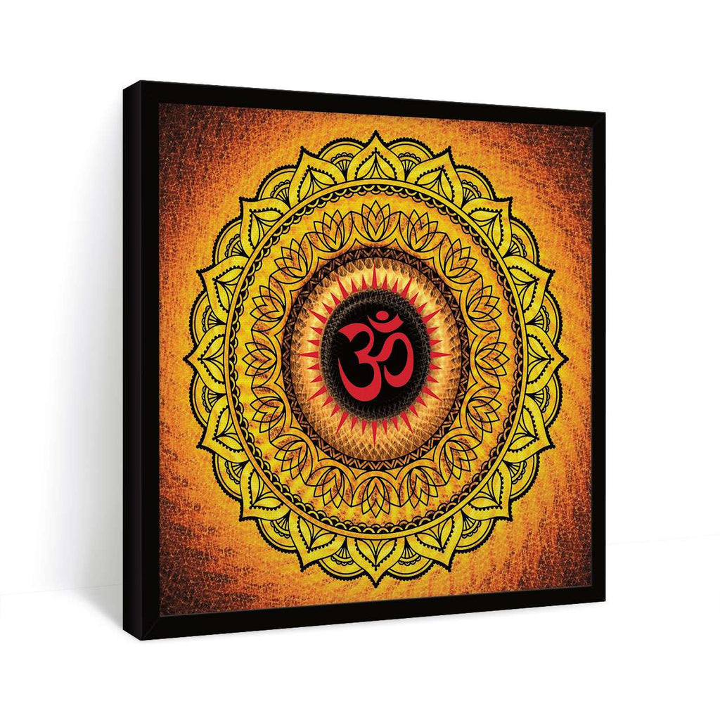 ArtX Om Namah Shivaya Mandala Painting For Wall Decoration, Wall Painting For Living Room, Orange ArtX