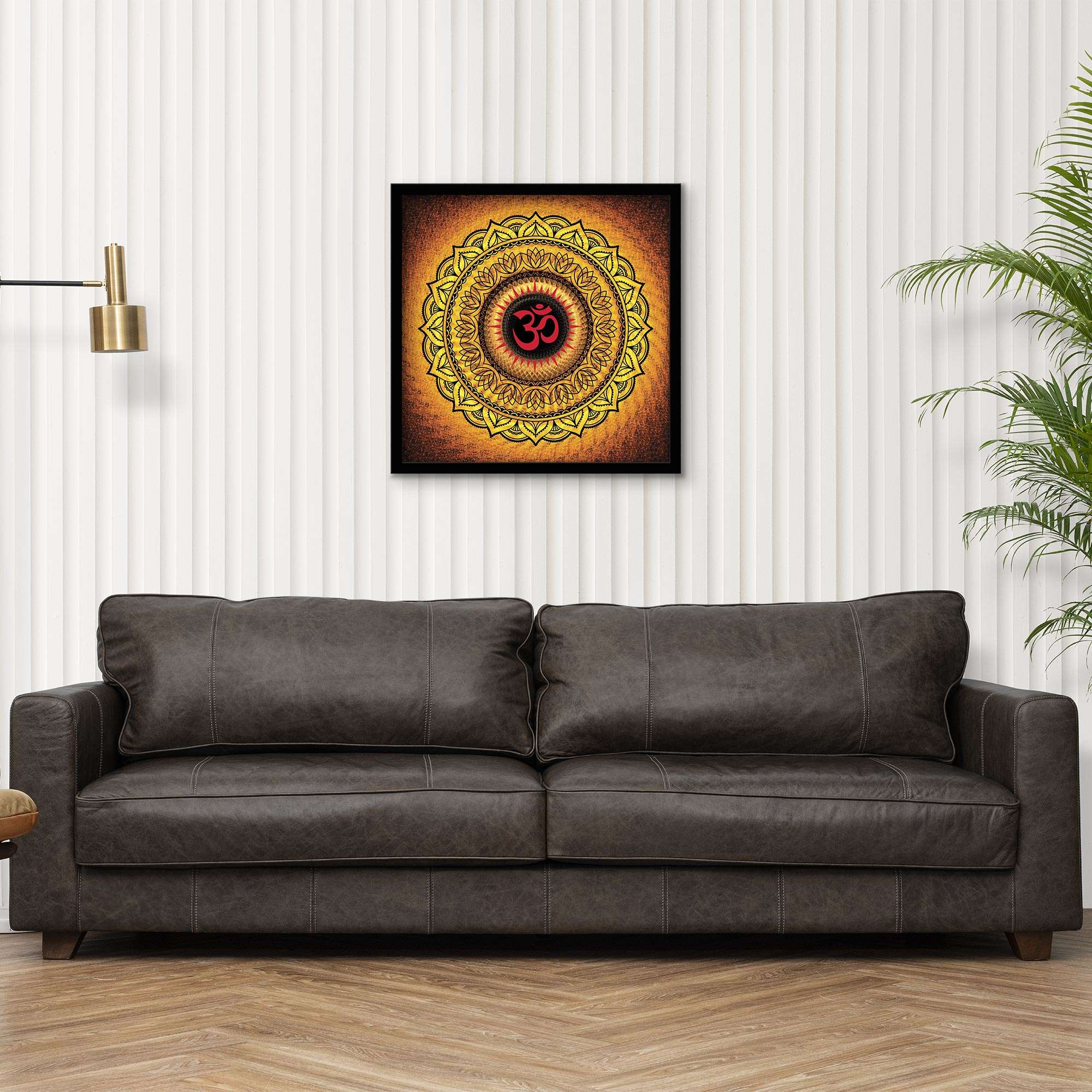 ArtX Om Namah Shivaya Mandala Painting For Wall Decoration, Wall Painting For Living Room, Orange ArtX