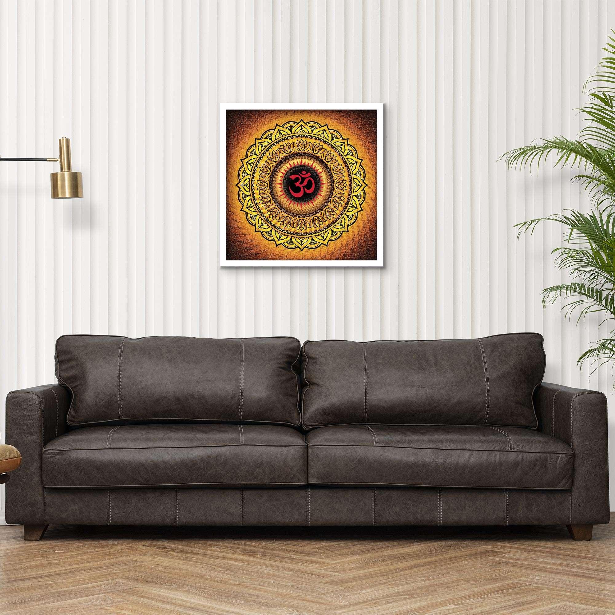 ArtX Om Namah Shivaya Mandala Painting For Wall Decoration, Wall Painting For Living Room, Orange ArtX