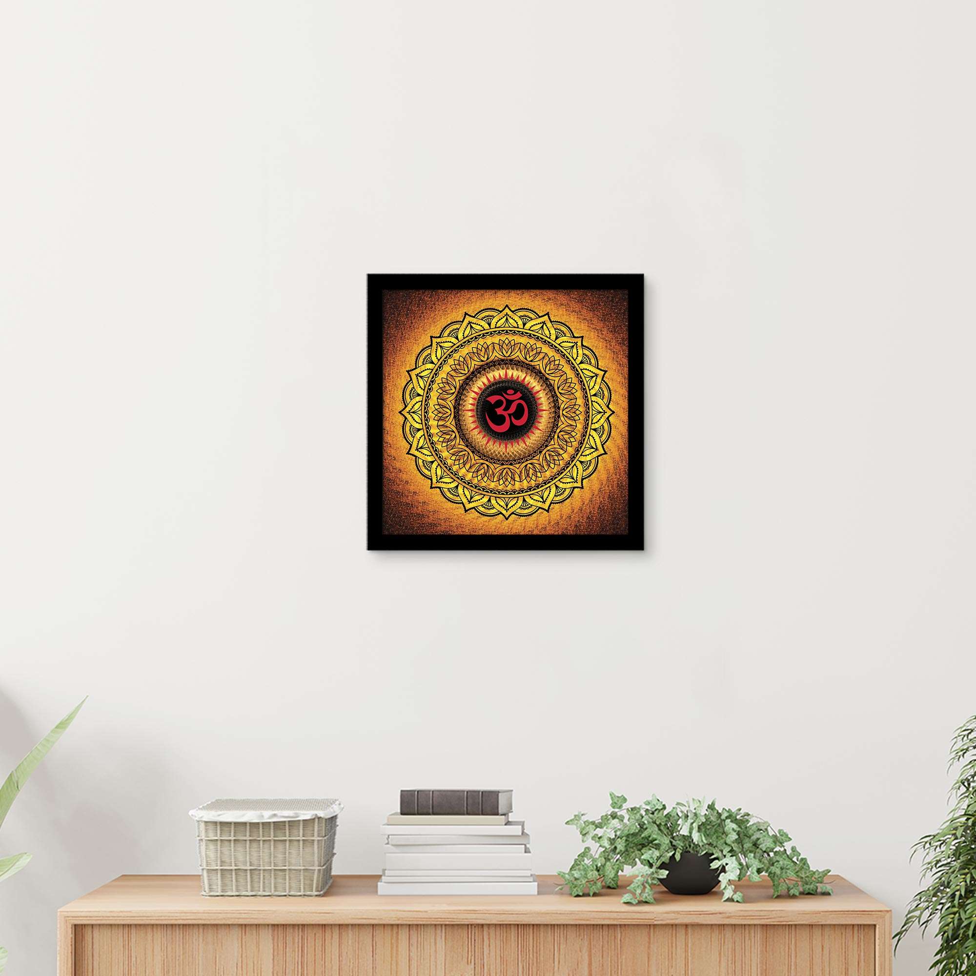 ArtX Om Namah Shivaya Mandala Painting For Wall Decoration, Wall Painting For Living Room, Orange ArtX