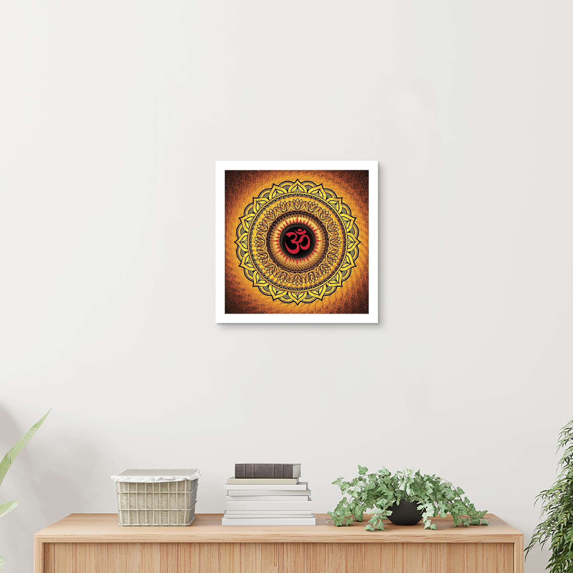 ArtX Om Namah Shivaya Mandala Painting For Wall Decoration, Wall Painting For Living Room, Orange ArtX