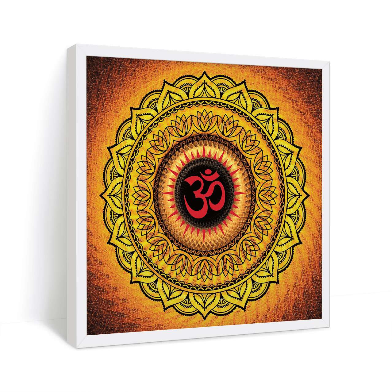 ArtX Om Namah Shivaya Mandala Painting For Wall Decoration, Wall Painting For Living Room, Orange ArtX