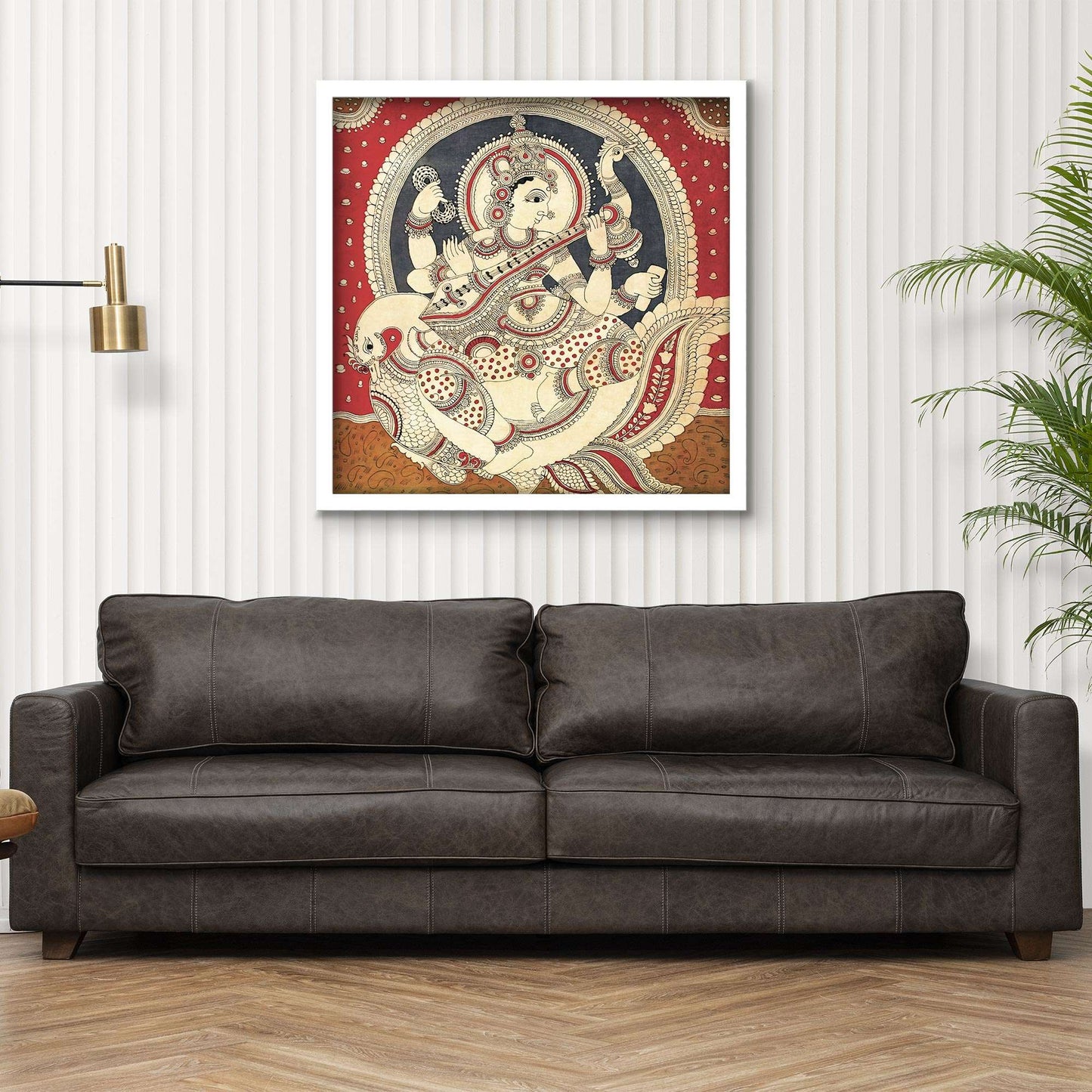 ArtX Goddess Saraswati Ji Madhubani Wall Painting For Living Room