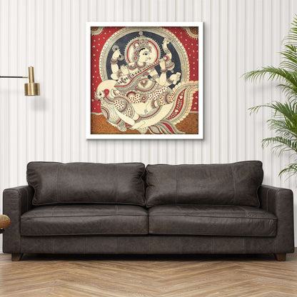 ArtX Goddess Saraswati Ji Madhubani Wall Painting For Living Room