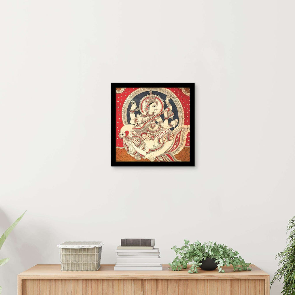 ArtX Goddess Saraswati Ji Madhubani Wall Painting For Living Room ArtX