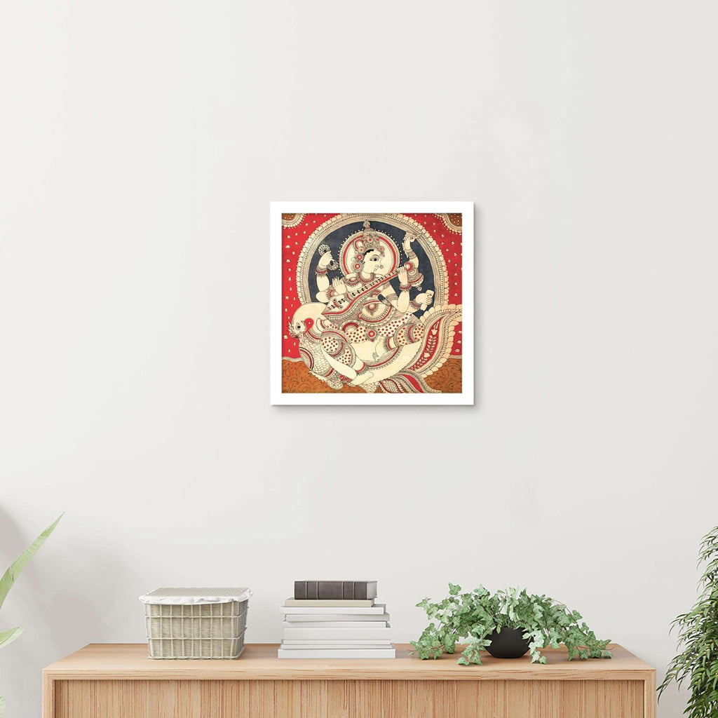 ArtX Goddess Saraswati Ji Madhubani Wall Painting For Living Room ArtX