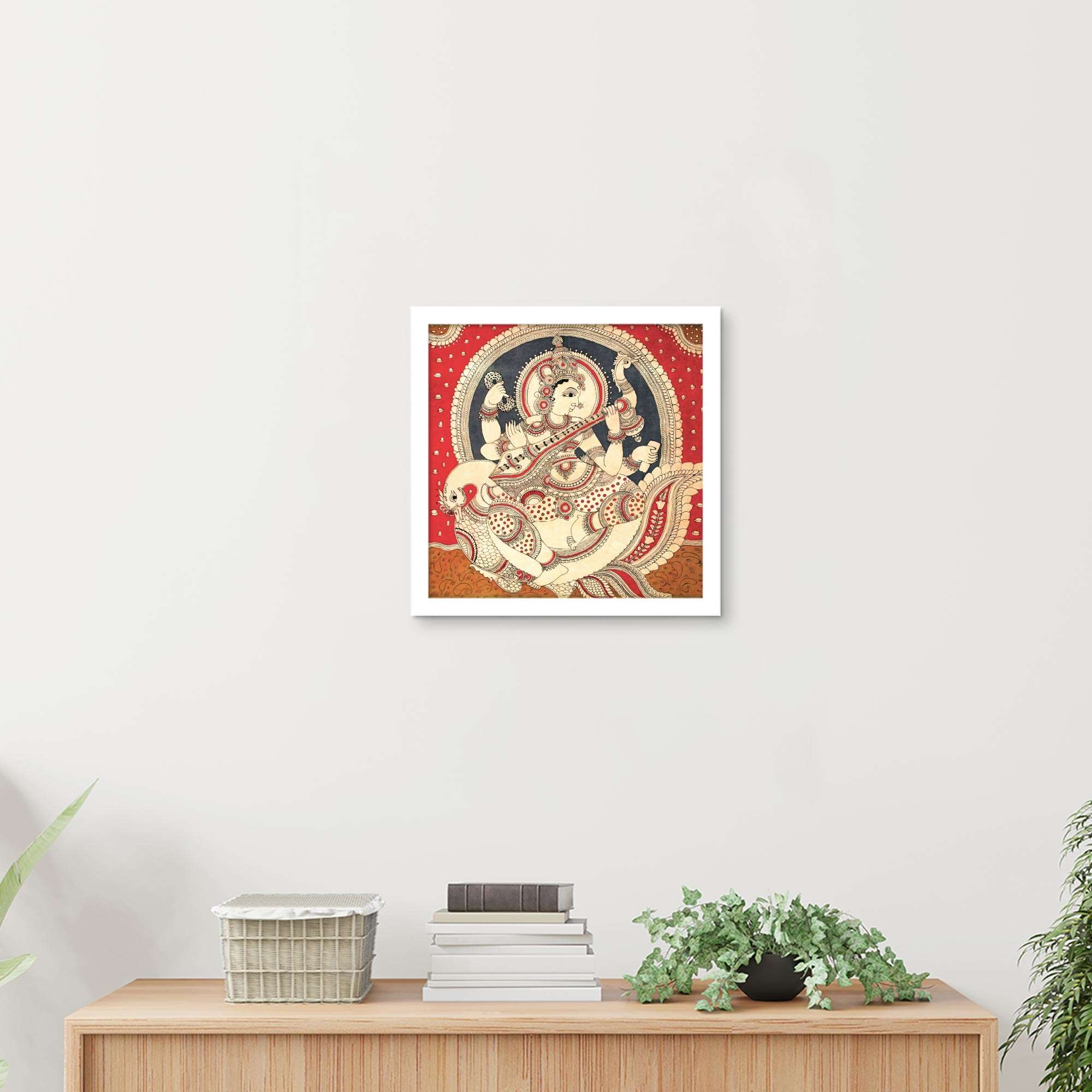 ArtX Goddess Saraswati Ji Madhubani Wall Painting For Living Room ArtX