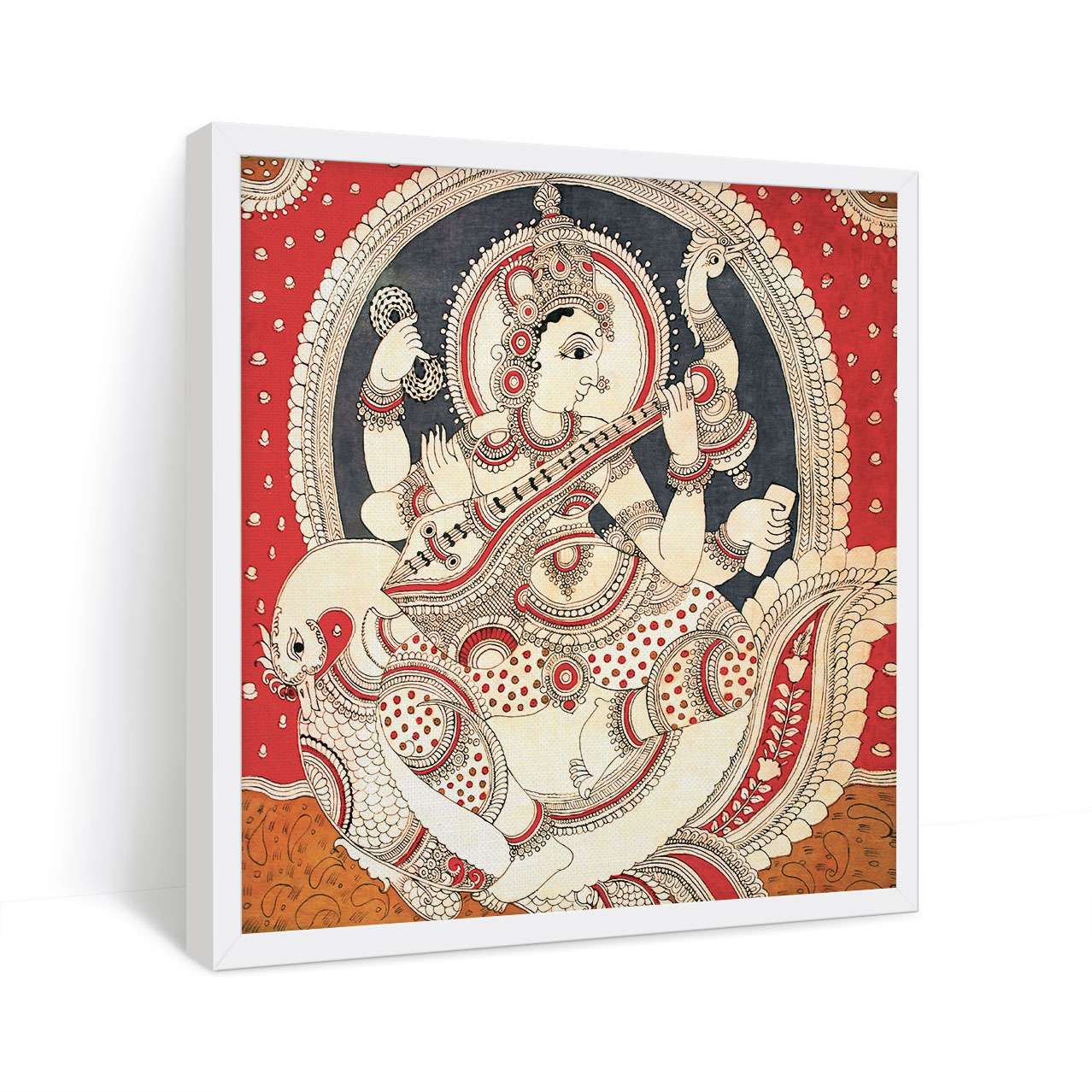 ArtX Goddess Saraswati Ji Madhubani Wall Painting For Living Room ArtX