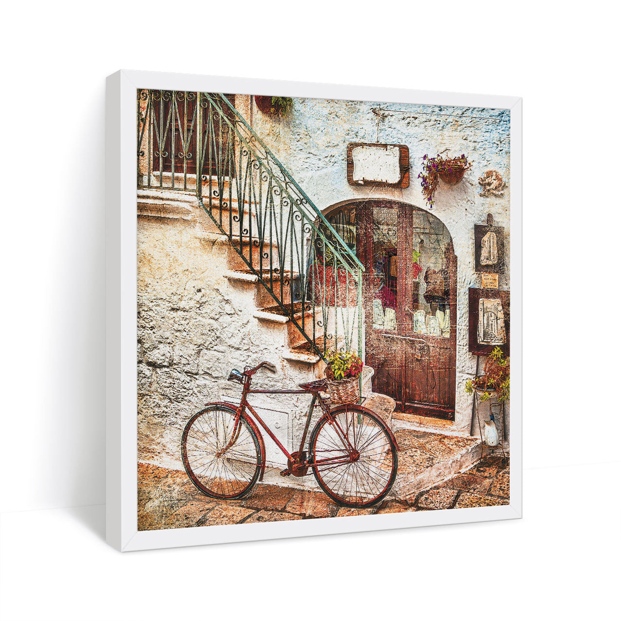ArtX Vintage Cycle in an Alley Painting for Wall Decoration ArtX