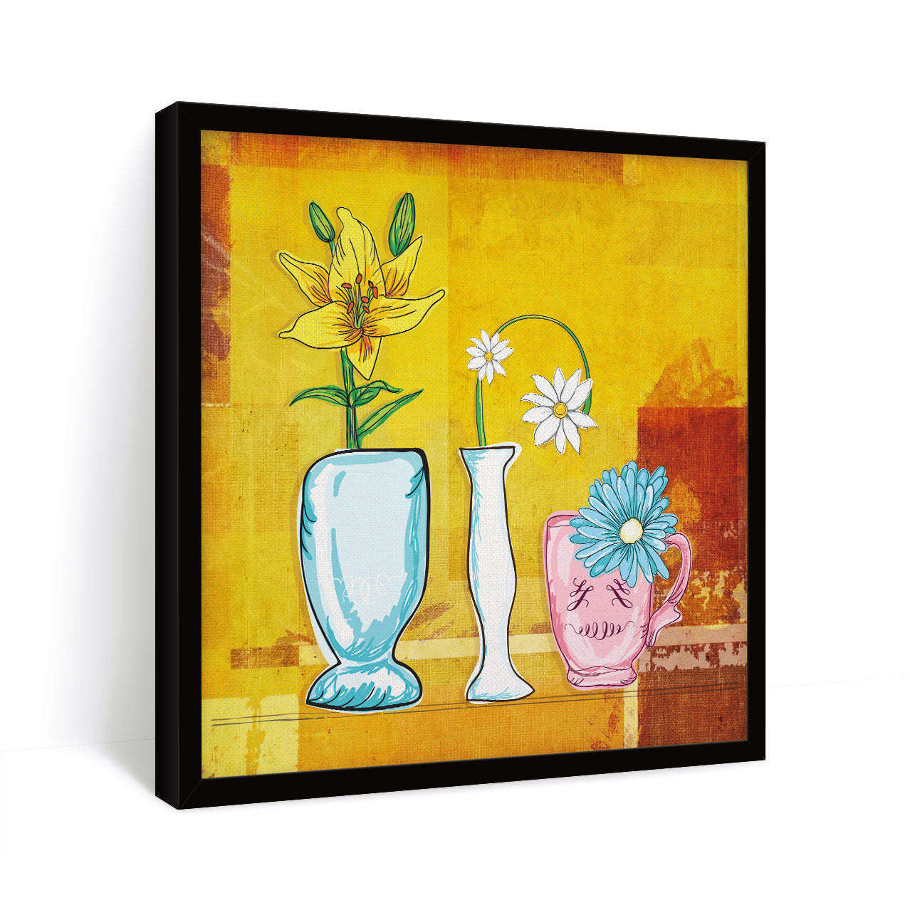 ArtX Flowers In Vases Floral Canvas Wall Painting For Dining Room ArtX