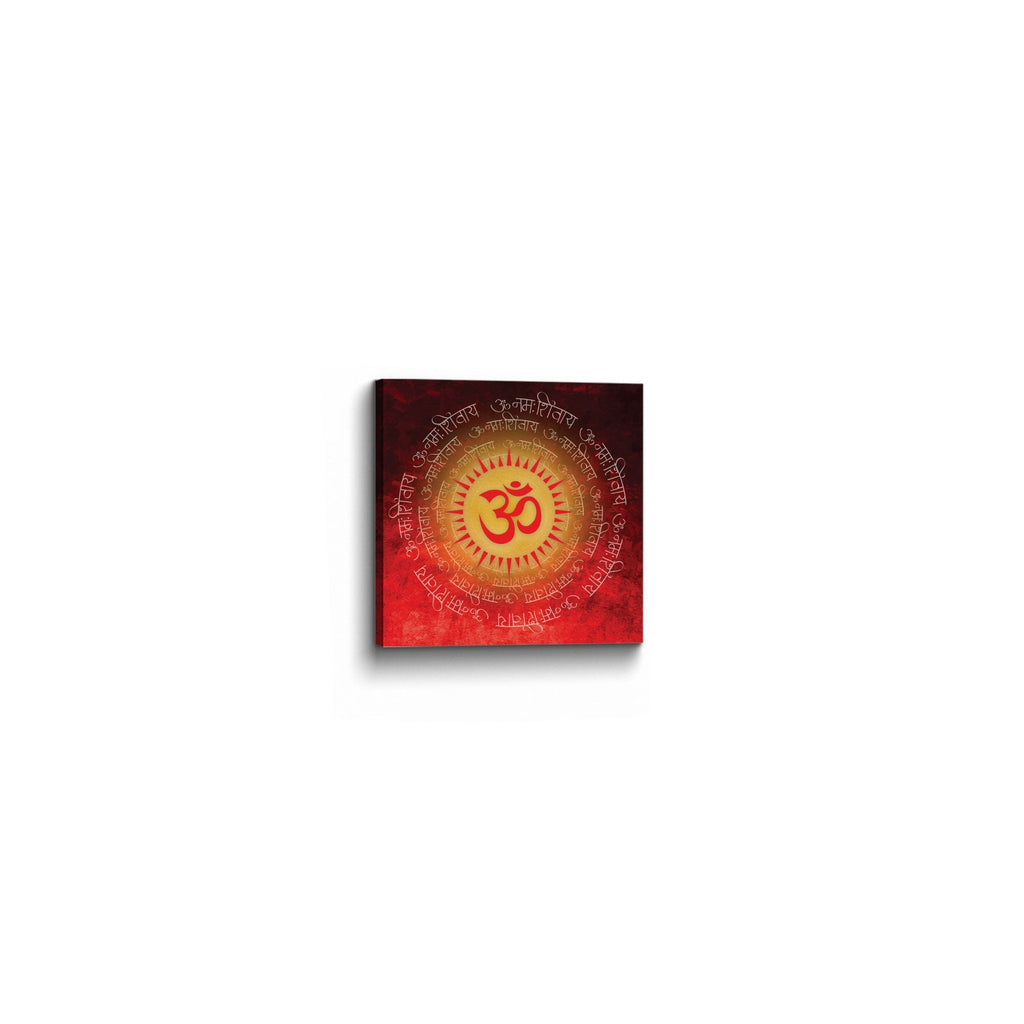 ArtX Red OM Mandala Big Canvas Painting For Living Room With Frame, Multicolour, Square ArtX