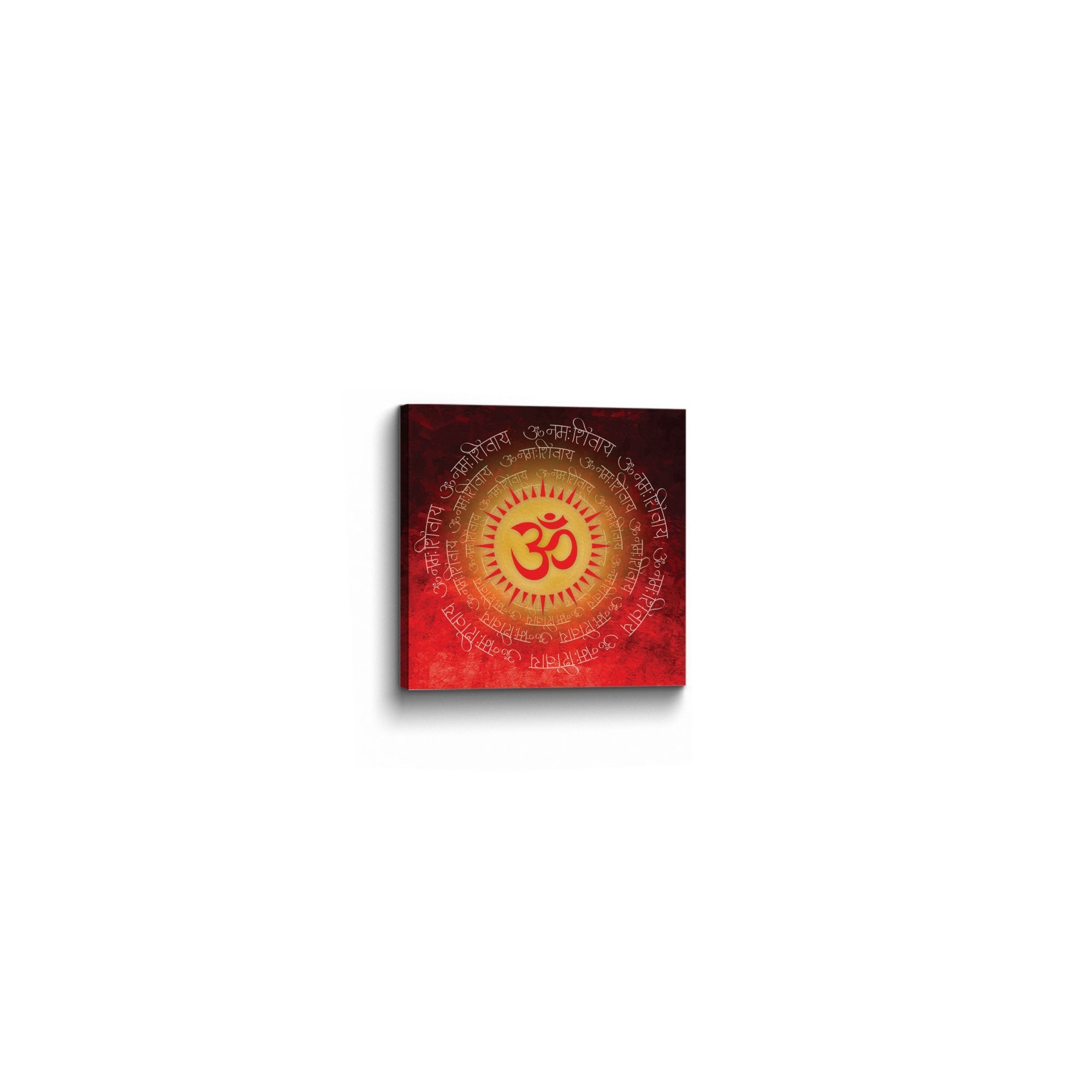 ArtX Red OM Mandala Big Canvas Painting For Living Room With Frame, Multicolour, Square ArtX