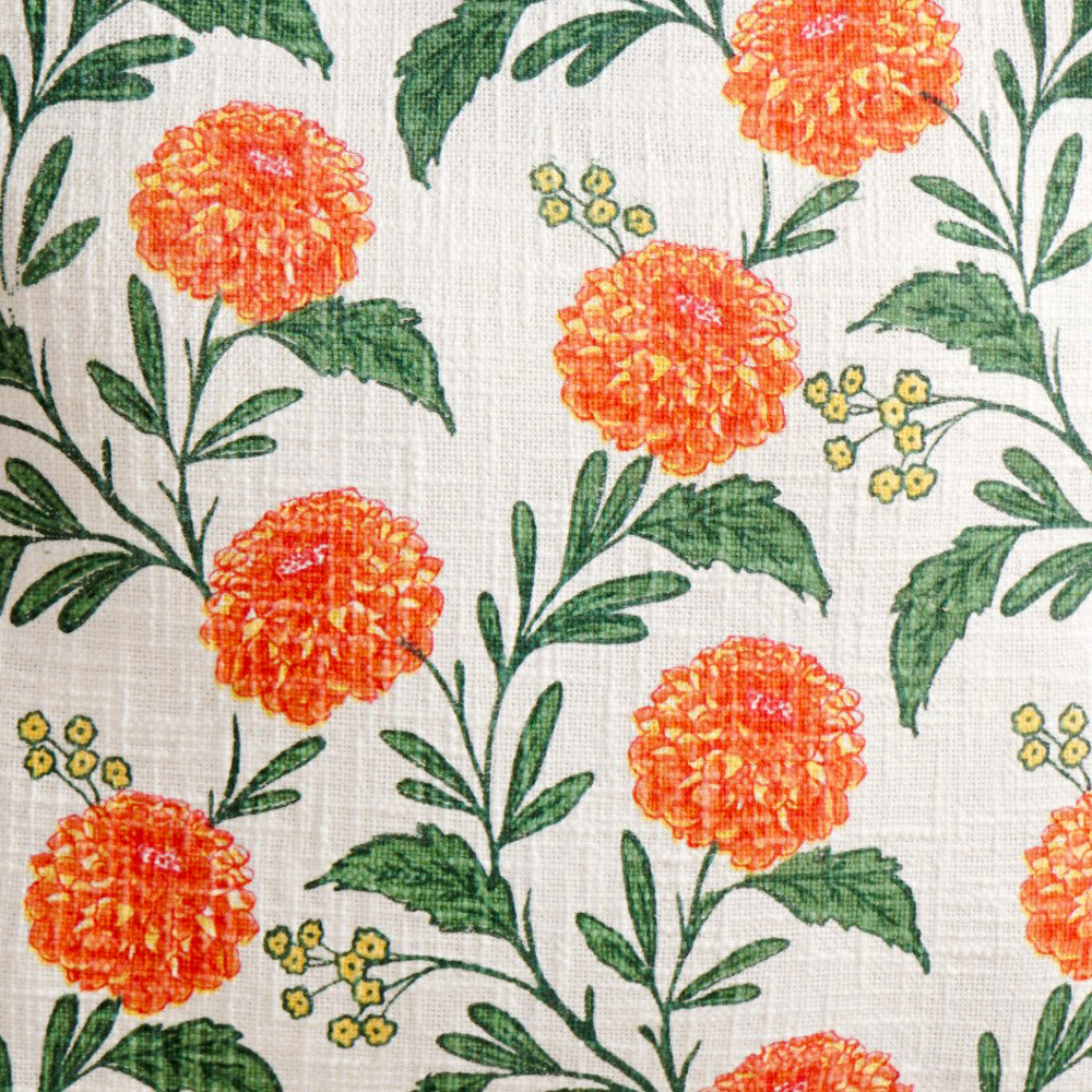 Marigold Bloom Embroidered Cotton Cushion Cover 45x45cm Nestasia