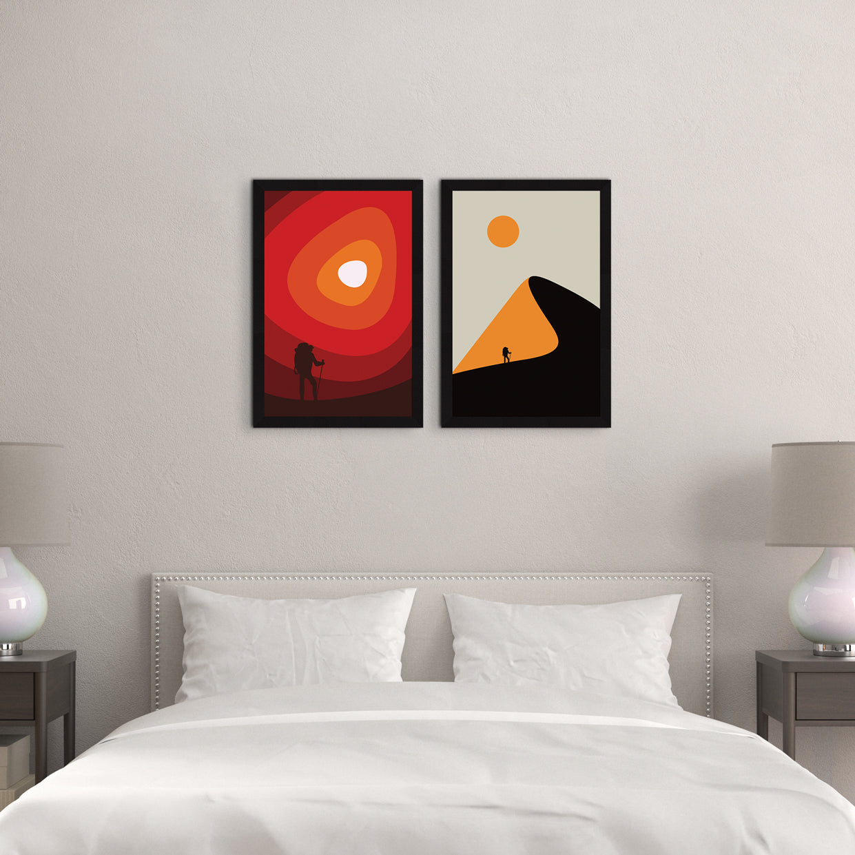 Aesthetic Wall Decor Paintings with Frame for Home Decoration, Living Room, Bedroom Office, Set Of 2 AXII-16-ABS ArtX