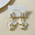 White And Gold Abstract Danglers Nestasia