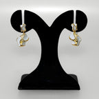 White And Gold Abstract Danglers Nestasia