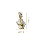 White And Gold Abstract Danglers Nestasia