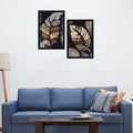 ArtX Floral Aesthetic Wall Decor Paintings for Home Decoration, Living Room, Bedroom, Office, Set Of 2 AXII-18-LEF ArtX