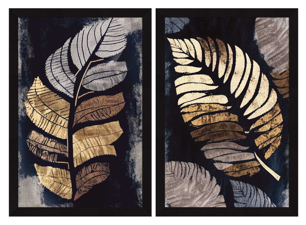 ArtX Floral Aesthetic Wall Decor Paintings for Home Decoration, Living Room, Bedroom, Office, Set Of 2 AXII-18-LEF ArtX