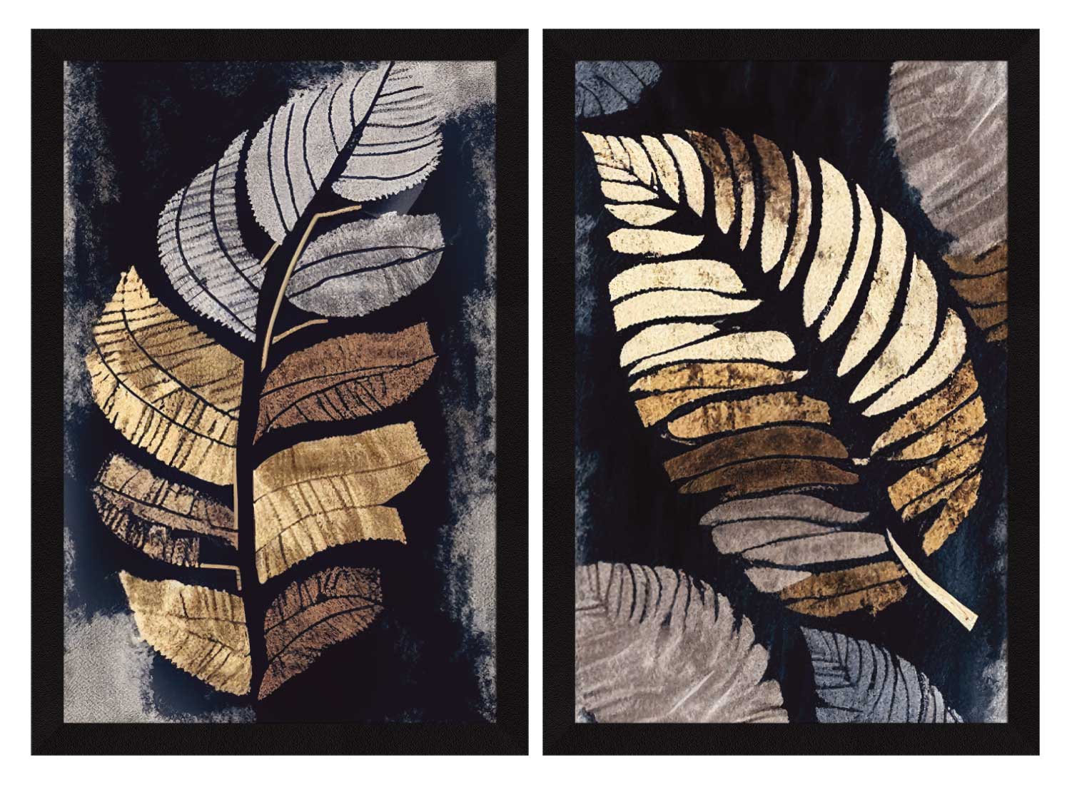 ArtX Floral Aesthetic Wall Decor Paintings for Home Decoration, Living Room, Bedroom, Office, Set Of 2 AXII-18-LEF ArtX