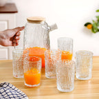Textured Jug And Glass Set Of 7 Nestasia
