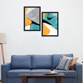 ArtX Scenery Aesthetic Wall Decor Paintings with Frame for Home Decoration & Living Room, Set Of 2 AXII-17-ABS ArtX