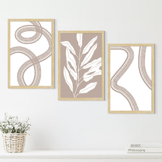 Floral Abstract Art Paintings, Painting For Wall Living Room, Set of 3 AXIII-43-BOH