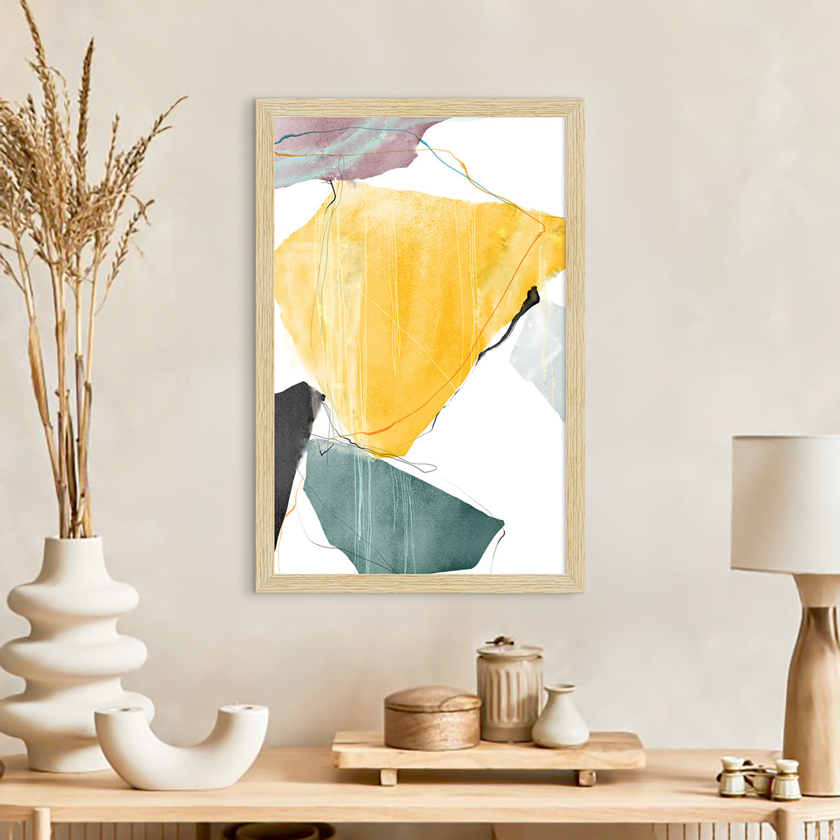Abstract Art Paintings, Painting For Wall Living Room, Set of 3 AXIII-50-ABS ArtX